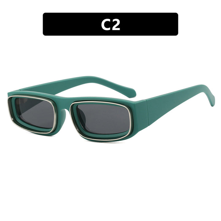 Ladies trendy rectangular sunglasses with elegant color play Stornfield