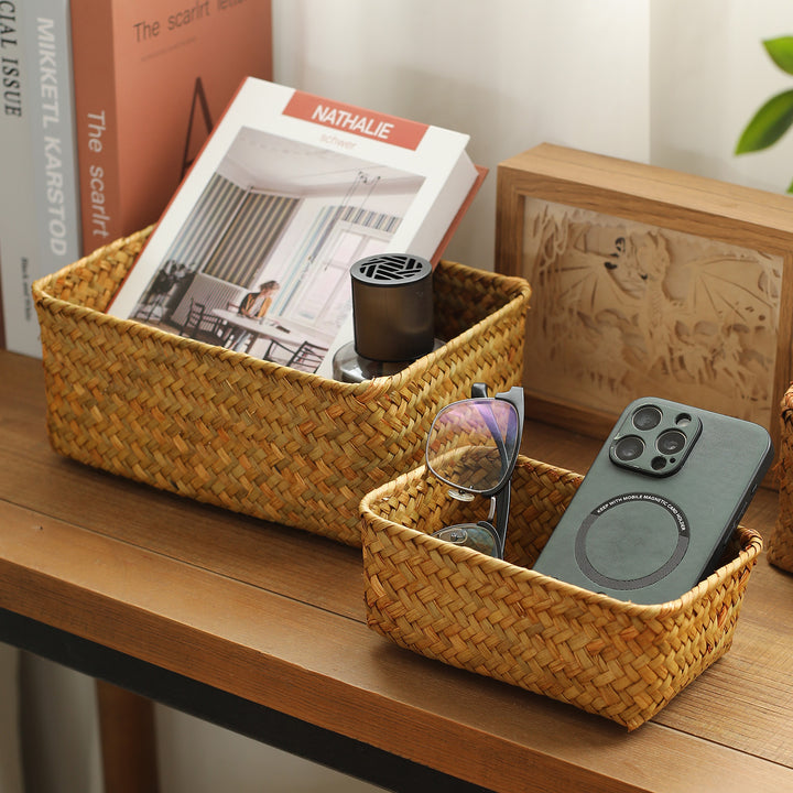 Unisex storage basket made of natural woven Stornfield