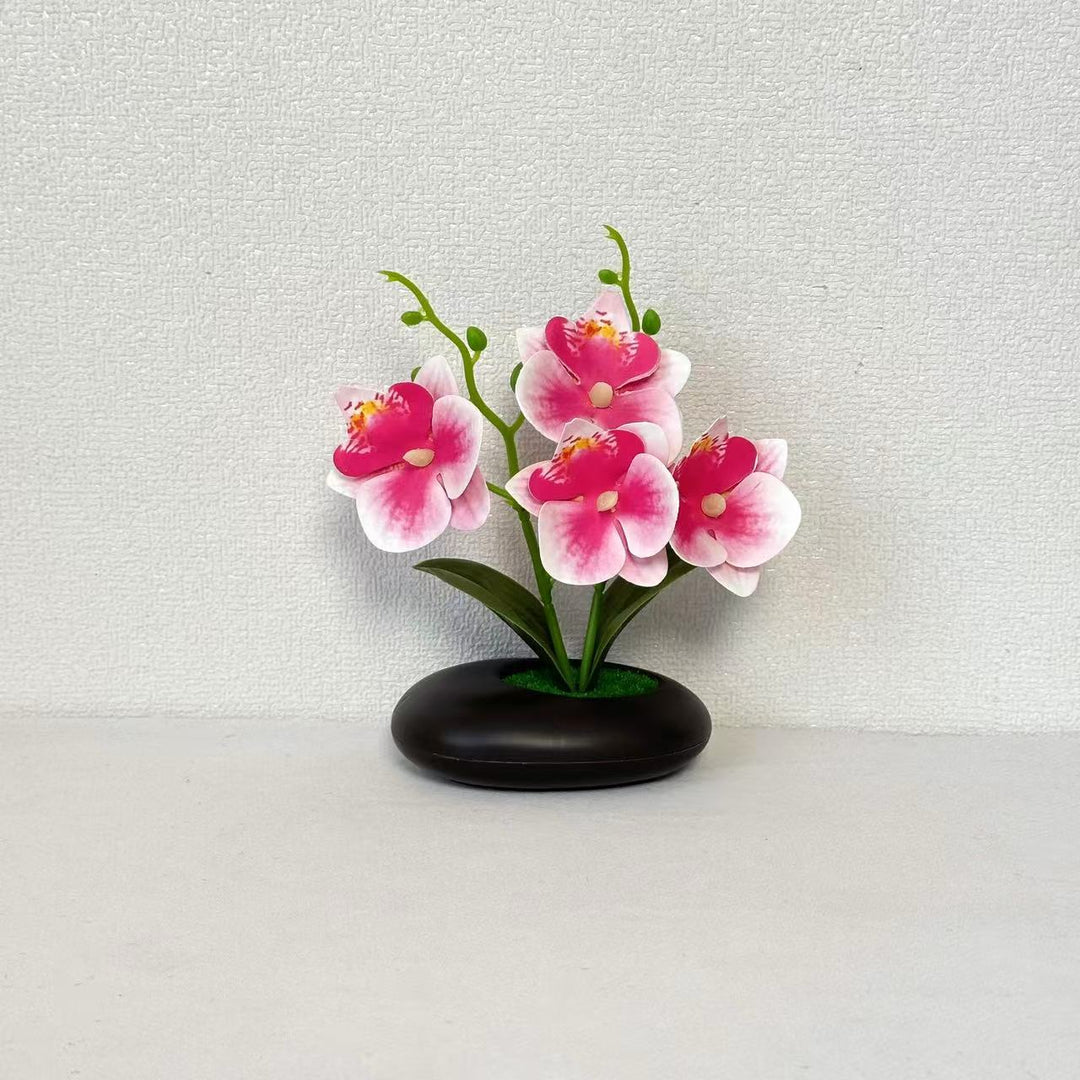 Elegant Faux Orchid Flower Arrangement for Indoor Decor