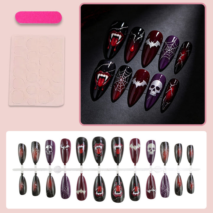 Halloween Fake Nail Set with Creepy Halloween Motifs Stornfield