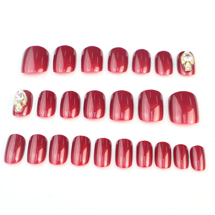 Luxury Press-On Nail Art Set with Rhinestone Accents Stornfield