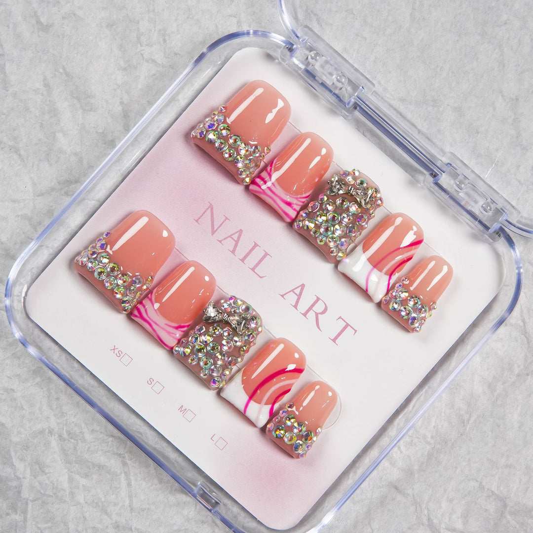 Glamorous Rhinestone Press-On Nail Design Set