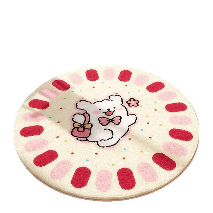Playful Bow-Patterned Round Area Rug