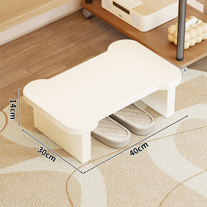 Low Wooden Slipper Bench with Under-Seat Storage