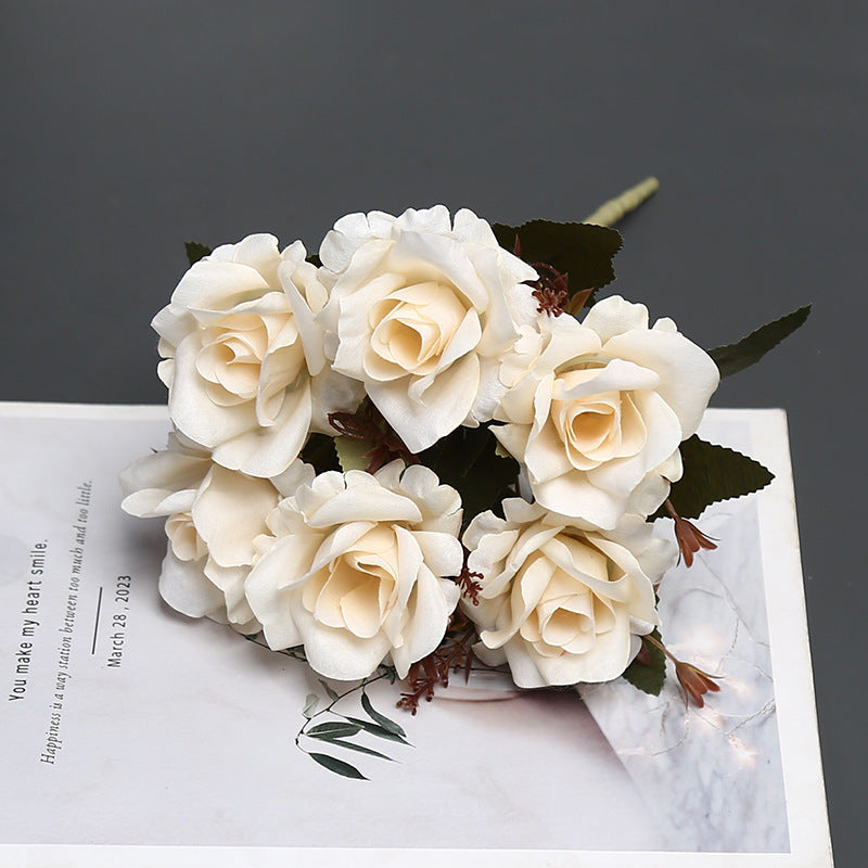 Decorative Faux Rose Bouquet for Indoor Display