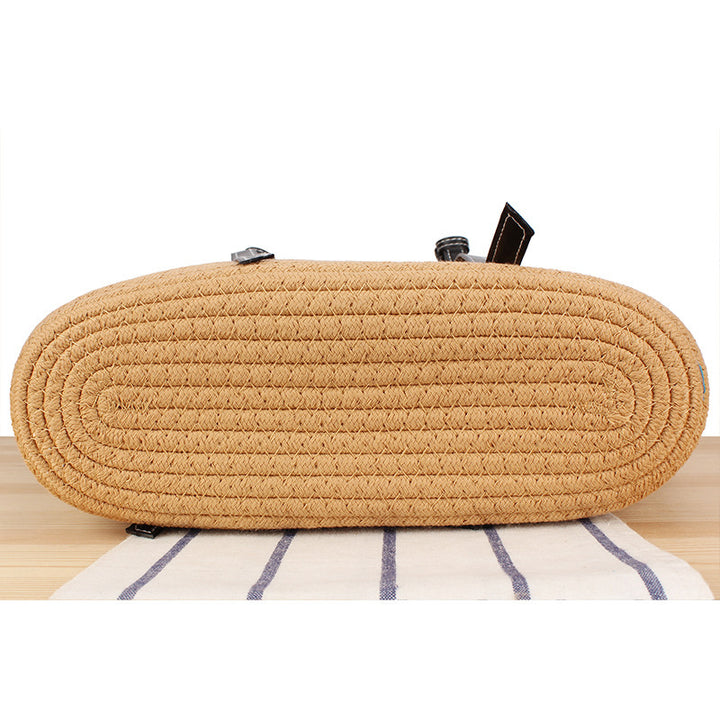 Elegant Beach Bag Made of Woven Natural Material with Stylish Leather Accents Stornfield