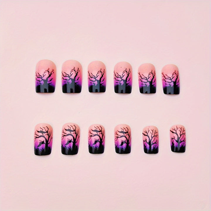 Creative nail art with mystical autumn forest design Stornfield
