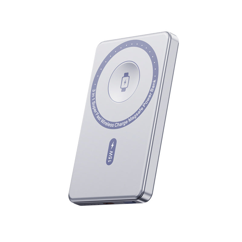 Magnetic power bank with high-speed charging function and integrated Qi charging standard Stornfield