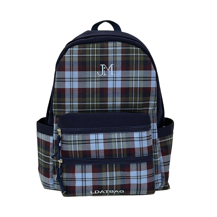 Checked Pattern Lightweight School Backpack Stornfield