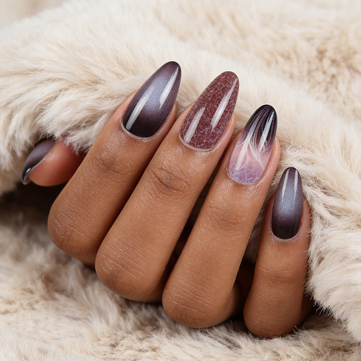 Long Stiletto Press-On Nails with Gradient and Shimmer Effect Stornfield