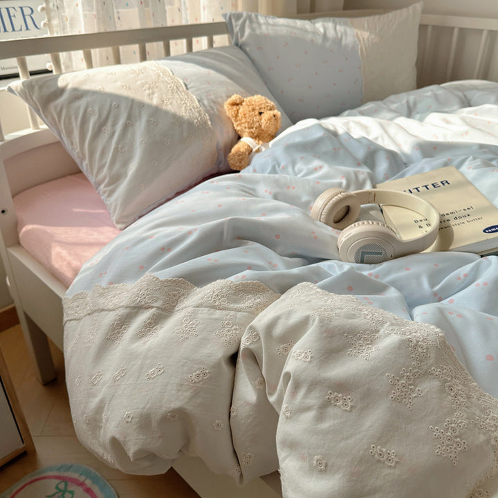 Embroidered Floral Duvet Cover Set
