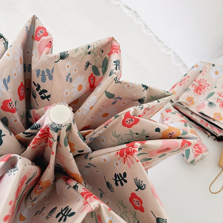 Ladies Folding Umbrella with Floral Design and Cute Details Stornfield