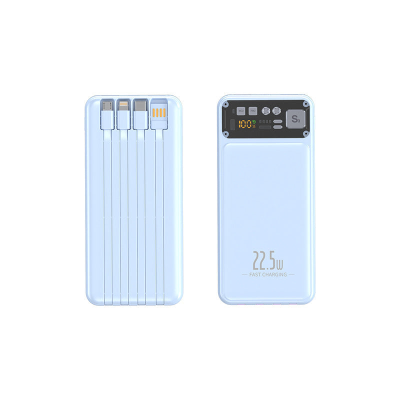 Power bank with integrated cable system and digital charging display Stornfield