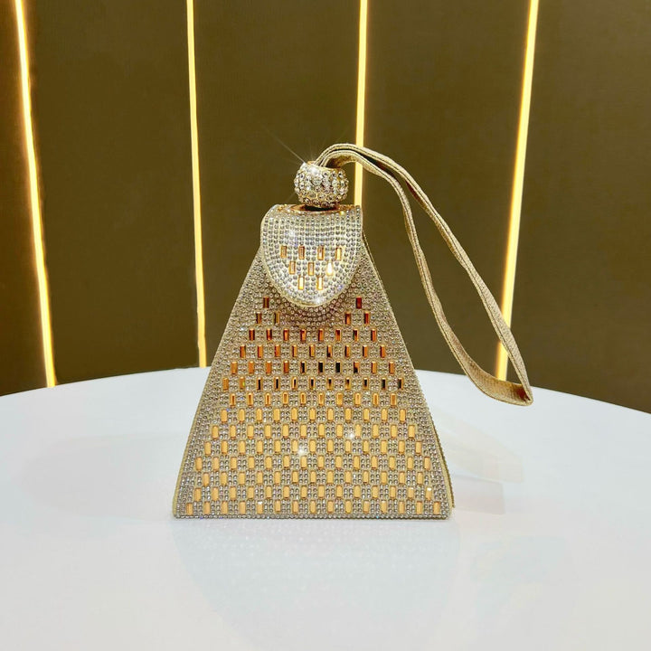 Geometric Rhinestone Evening Bag