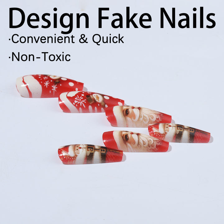 Artificial nail set with festive Christmas motifs Stornfield 1789119139