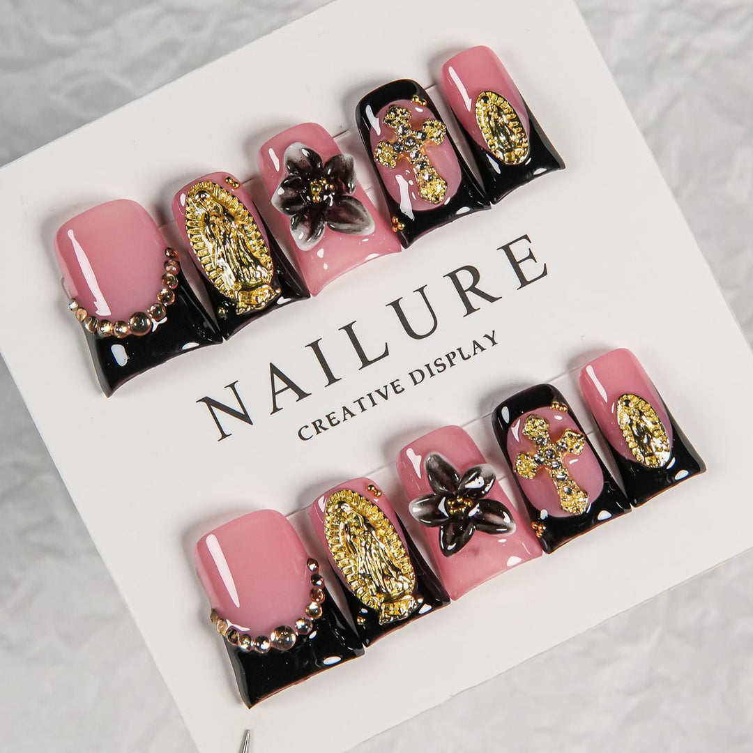Artistic Embellished Press-On Nail Set