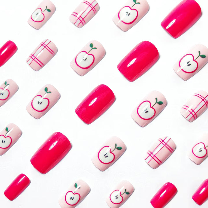 Artificial nails with fruity apple design Stornfield