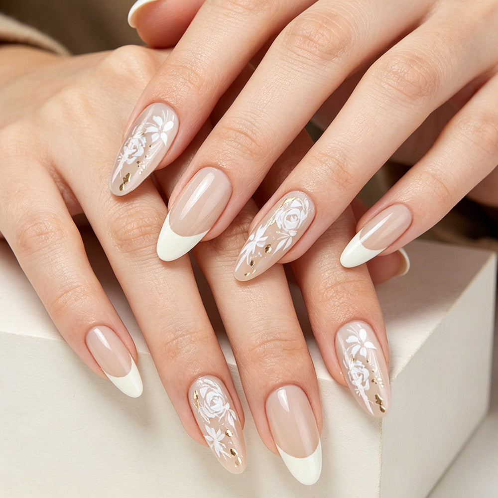 Elegant Floral Gel Nail Art Set Stornfield
