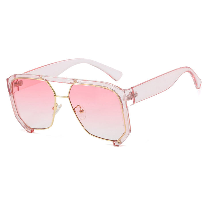 Ladies fashionable oversized sunglasses with elegant, faceted frame construction Stornfield