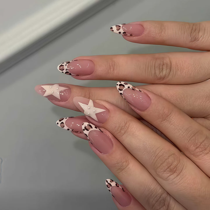 Artistic Star and Animal Print Nail Art Extensions Stornfield