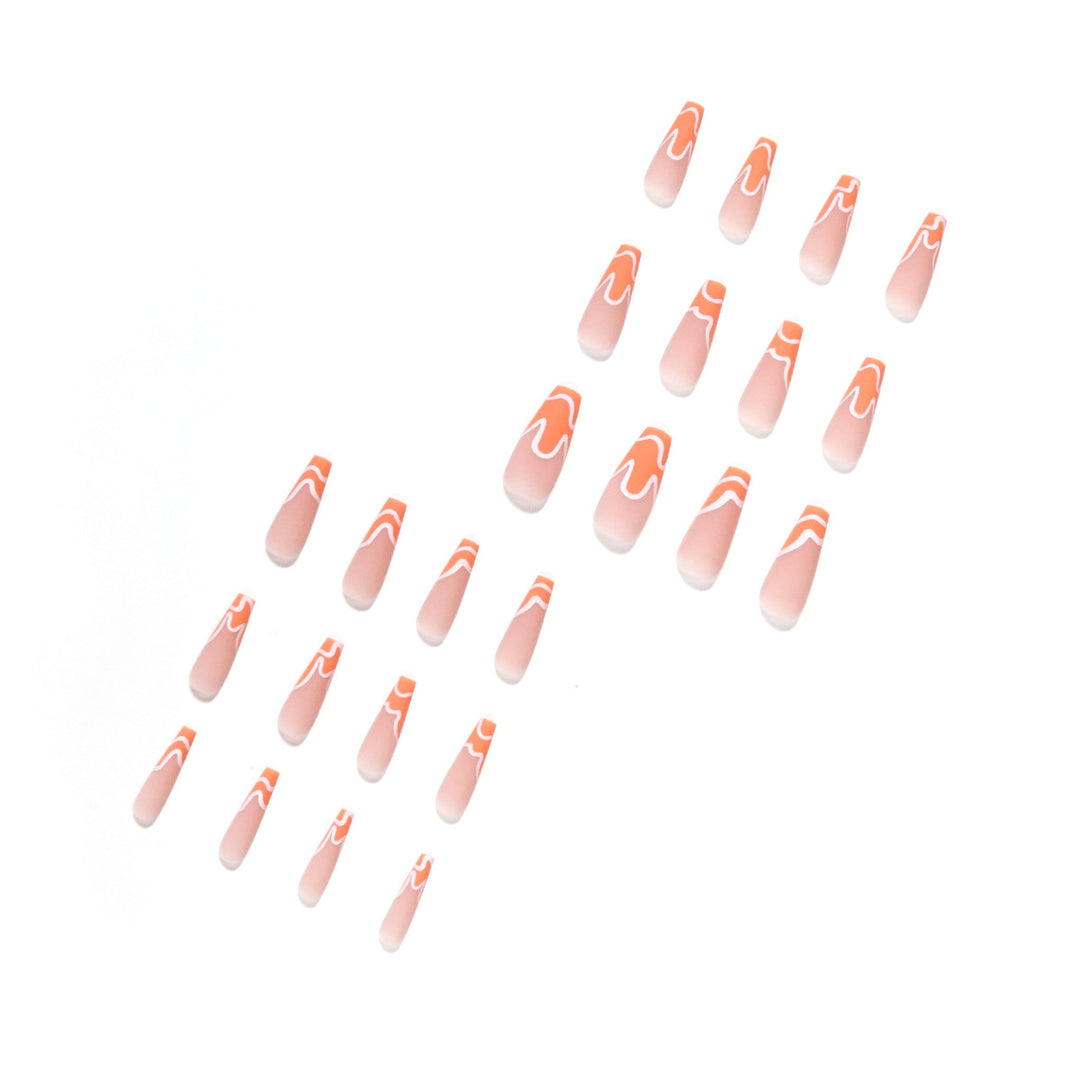 Artful acrylic nails with creative wave design Stornfield