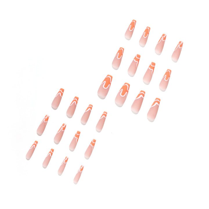 Artful acrylic nails with creative wave design Stornfield