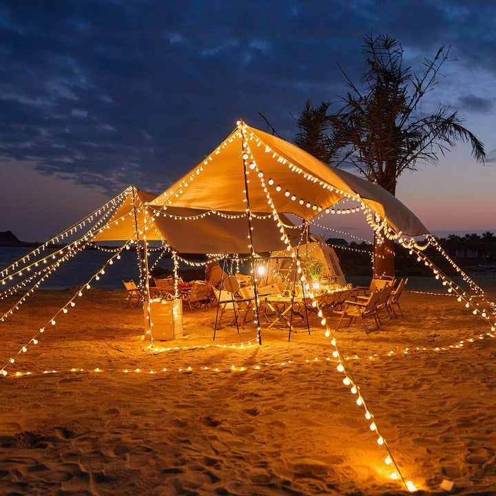 Globe LED String Lights With Waterproof Copper Wire And Textured Clear Bulbs Stornfield