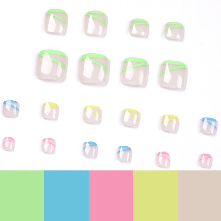 Artful toenail design with modern lines Stornfield