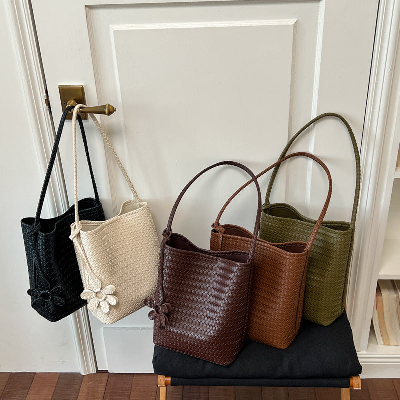 Woven Leather Elegance Tote