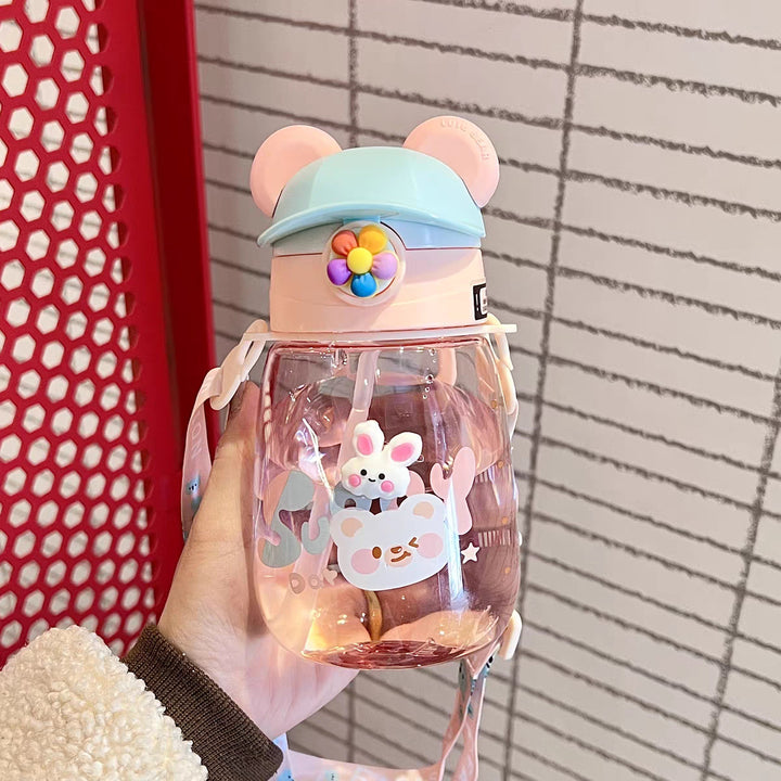 Women Playful Children's Drinking Bottle with Integrated Straw Stornfield