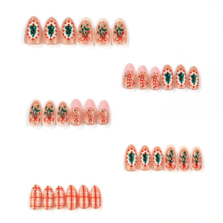Festive Holiday Press-On Nail Art Stornfield