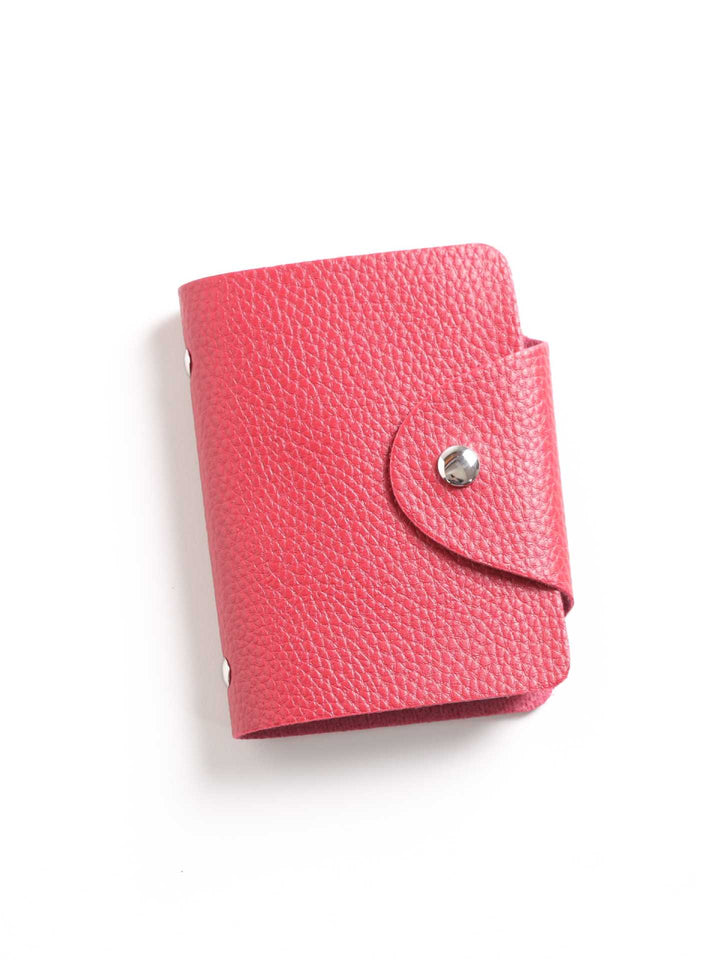 Compact Textured Leather Card Wallet