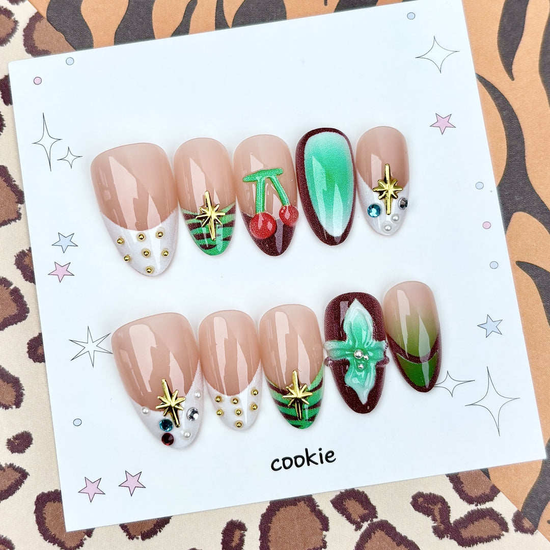 Decorative Christmas Press-On Nail Set