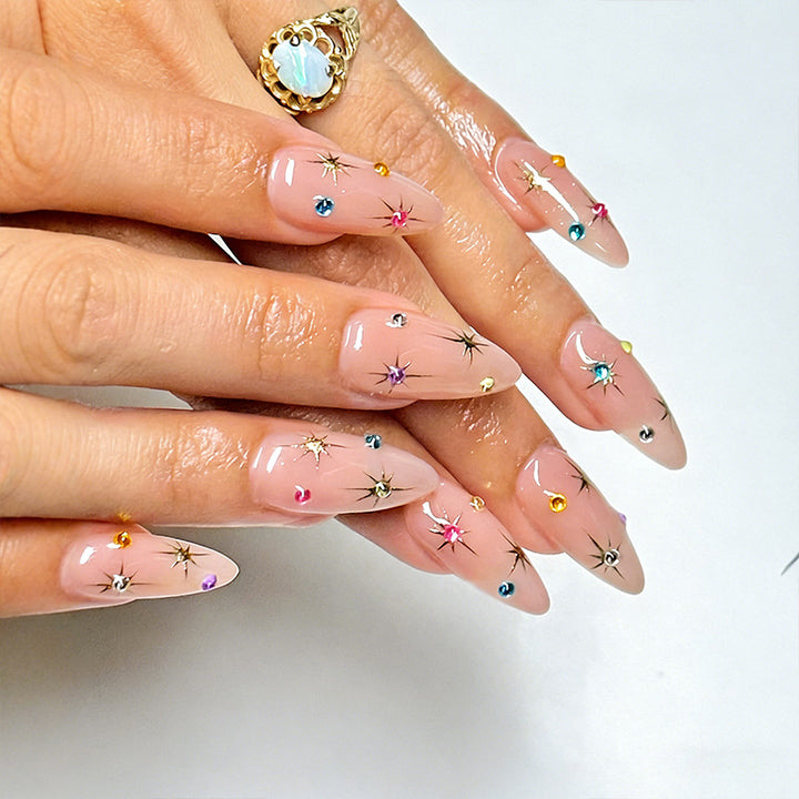 Trendy Artificial Nails with Star Motif Stornfield