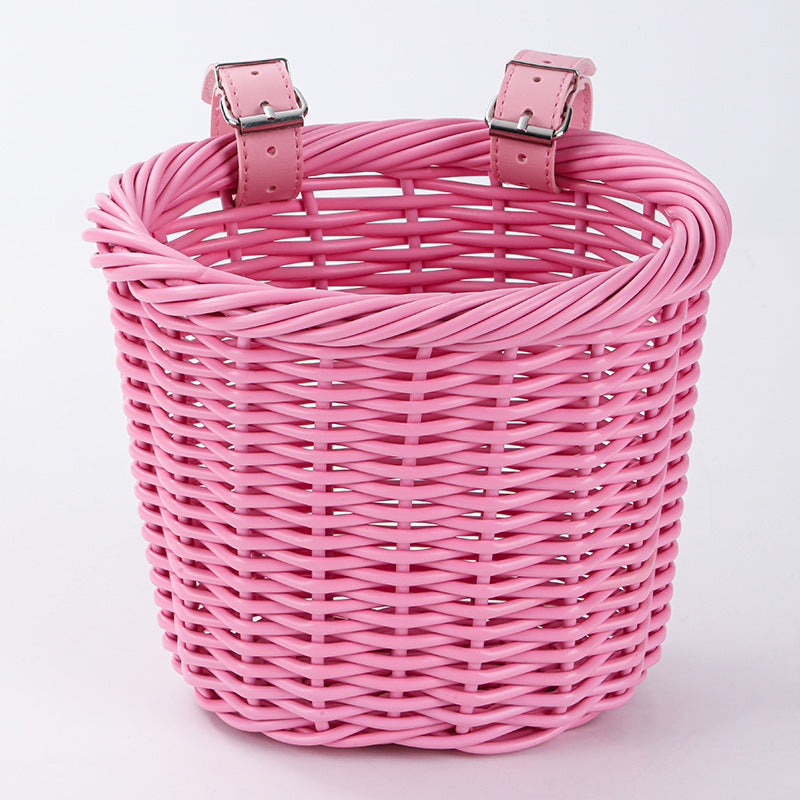 Woven Storage Basket with Adjustable Leather Straps Stornfield