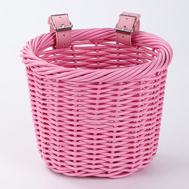 Woven Storage Basket with Adjustable Leather Straps Stornfield