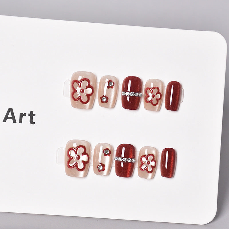 Glamorous Heart-Themed Press-On Nail Set Stornfield