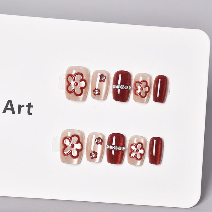 Glamorous Heart-Themed Press-On Nail Set Stornfield