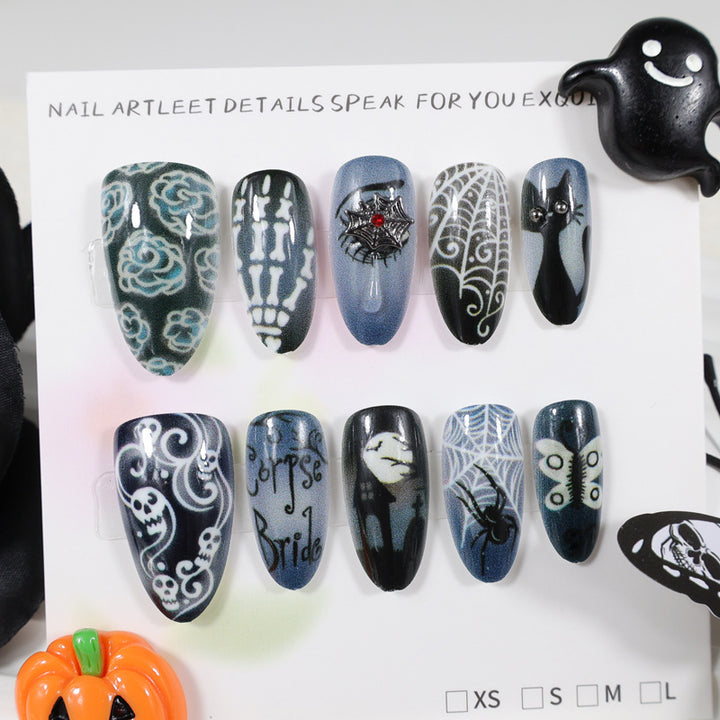 Halloween Artificial Nail Set with Unique Spooky Designs Stornfield