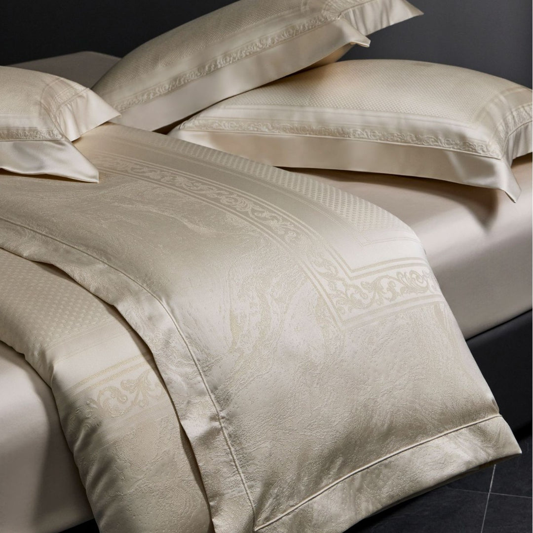 Luxurious Jacquard Satin Duvet Cover Set with Pillow Shams