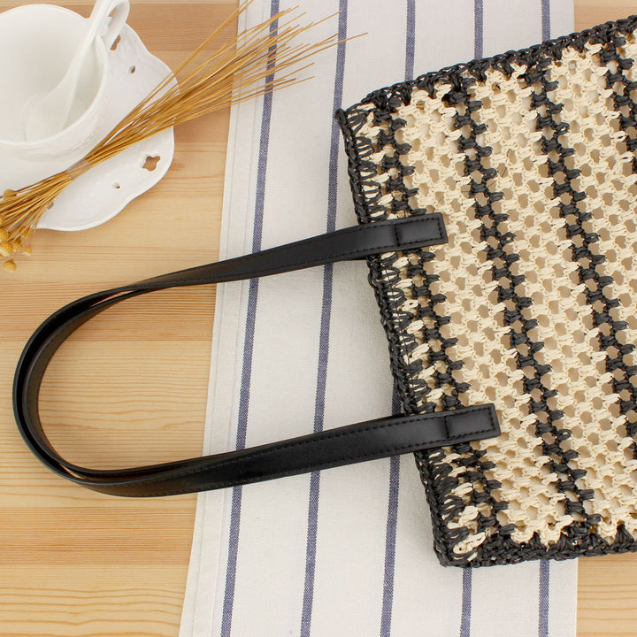 Braided Tote Bag with Elegant Leather Handle Stornfield