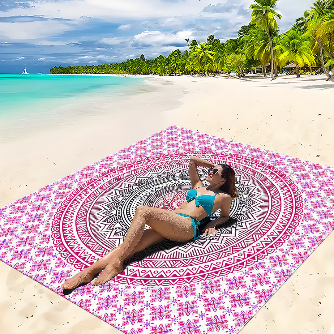 Mandala Design Beach Mat Stornfield