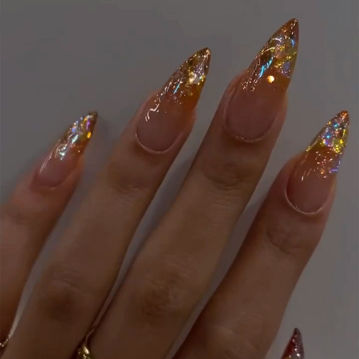 Glamorous Stiletto Nails with Sparkling Glitter Stornfield