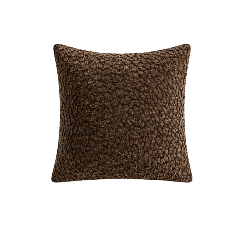 Luxury Textured Chenille Throw Pillow Covers Pair