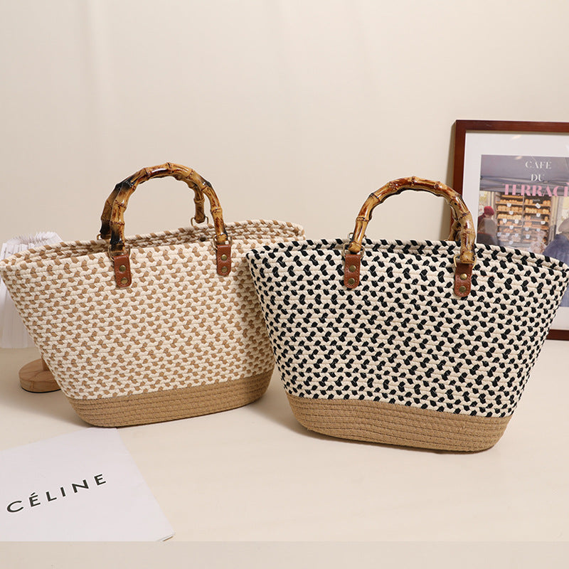 Elegant bamboo handle shopping bag Stornfield
