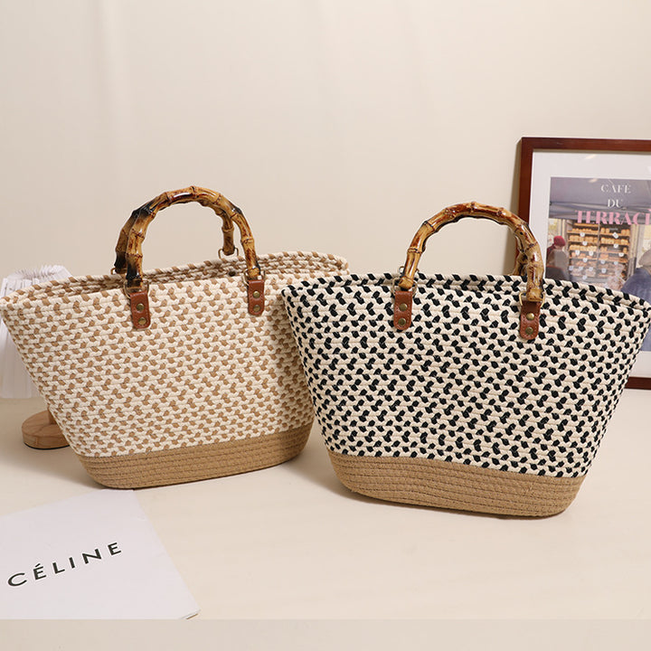 Elegant bamboo handle shopping bag Stornfield