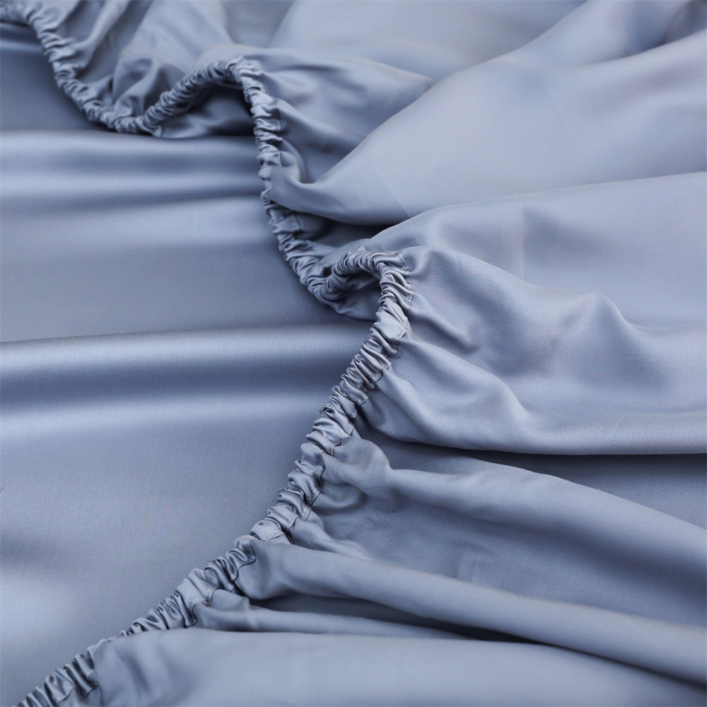 Luxurious satin fitted sheet set with silky smooth finish