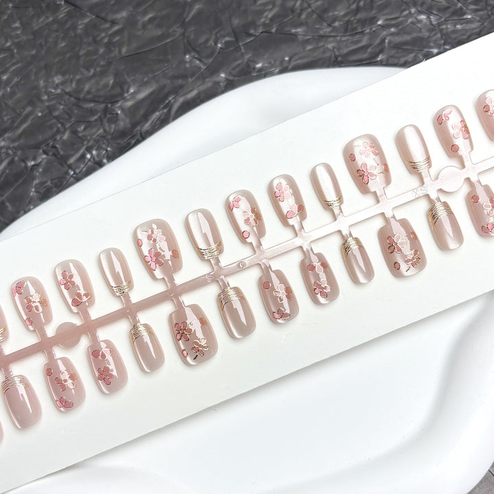 Premium Floral-Design Press-On Nail Set