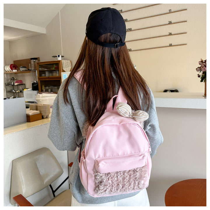 Plush backpack with high-quality surface structure Stornfield