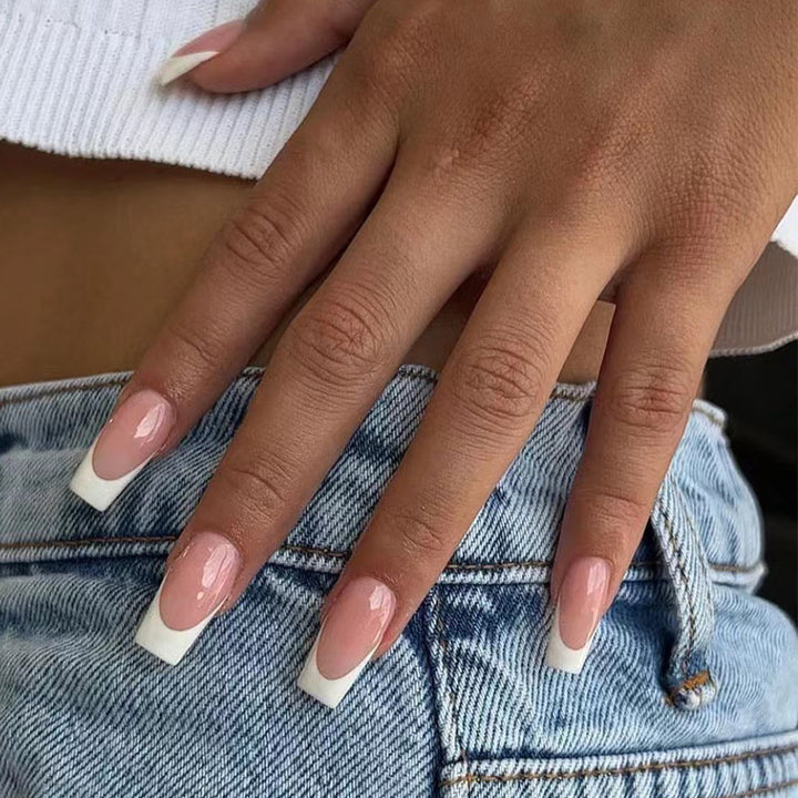 Elegant French Tip Press-On Nail Set Stornfield
